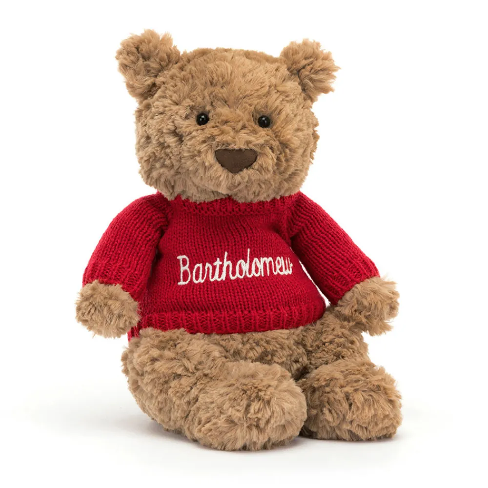 Sale Bartholomew Bear with Personalised Red Jumper