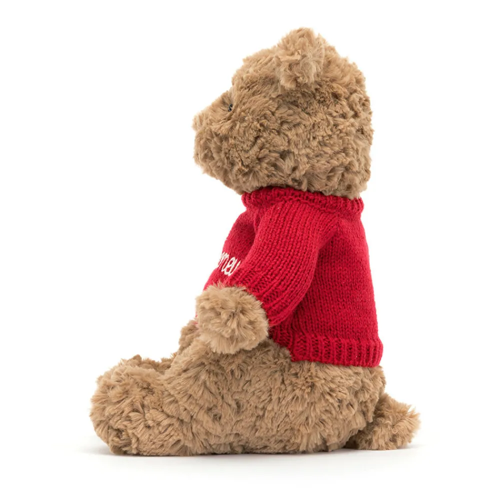 Sale Bartholomew Bear with Personalised Red Jumper