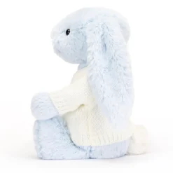 Hot Bashful Blue Bunny with Personalised Cream Jumper