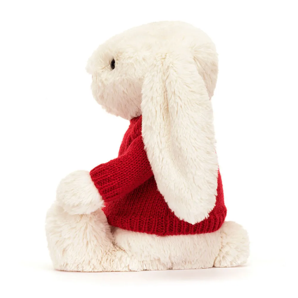 Outlet Bashful Cream Bunny with Personalised Red Jumper