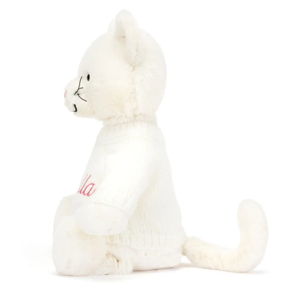 Discount Bashful Cream Kitten with Personalised Cream Jumper