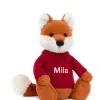 Best Bashful Fox Cub with Personalised Red Jumper