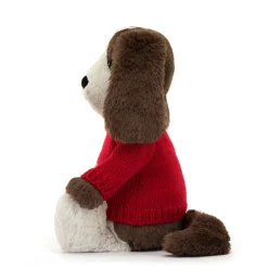 Sale Bashful Fudge Puppy with Personalised Red Jumper
