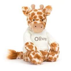 Discount Bashful Giraffe with Personalised Cream Jumper
