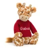 Hot Bashful Giraffe with Personalised Red Jumper