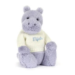 New Bashful Hippo with Personalised Cream Jumper