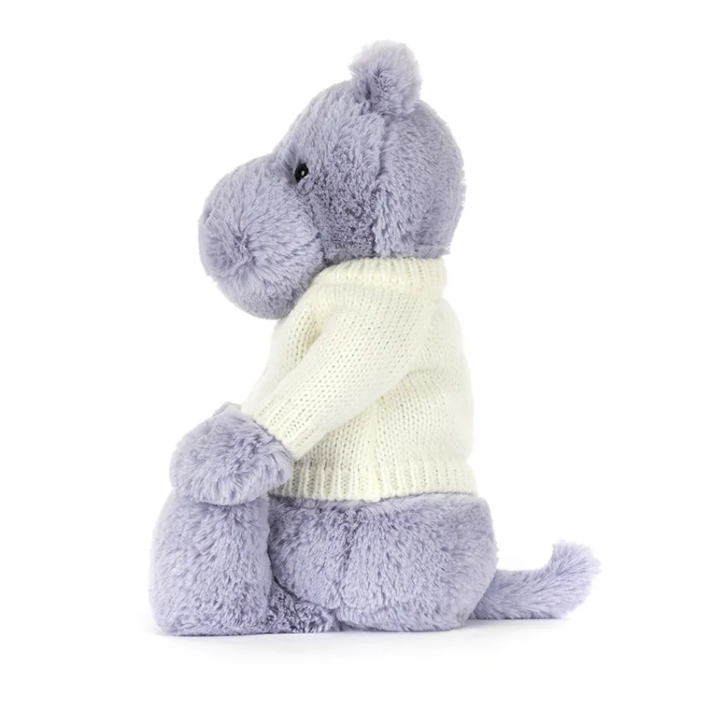 New Bashful Hippo with Personalised Cream Jumper