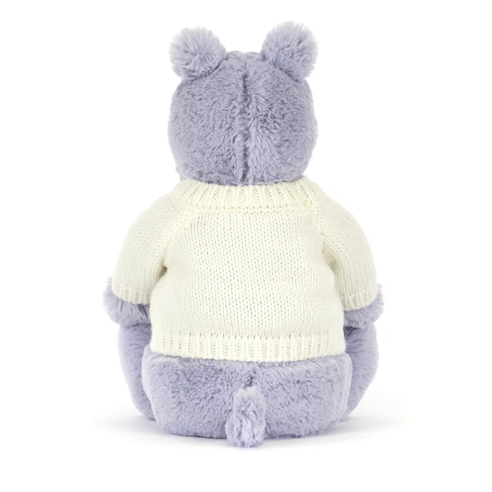 New Bashful Hippo with Personalised Cream Jumper