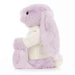 New Bashful Lilac Bunny with Personalised Cream Jumper