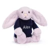 Sale Bashful Lilac Bunny with Personalised Navy Jumper