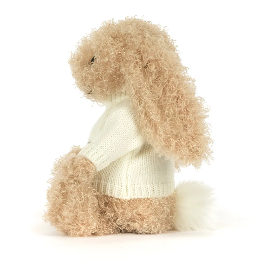 Sale Bashful Luxe Bunny Curly with Personalised Cream Jumper