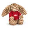 Online Bashful Luxe Bunny Juniper with Personalised Red Jumper