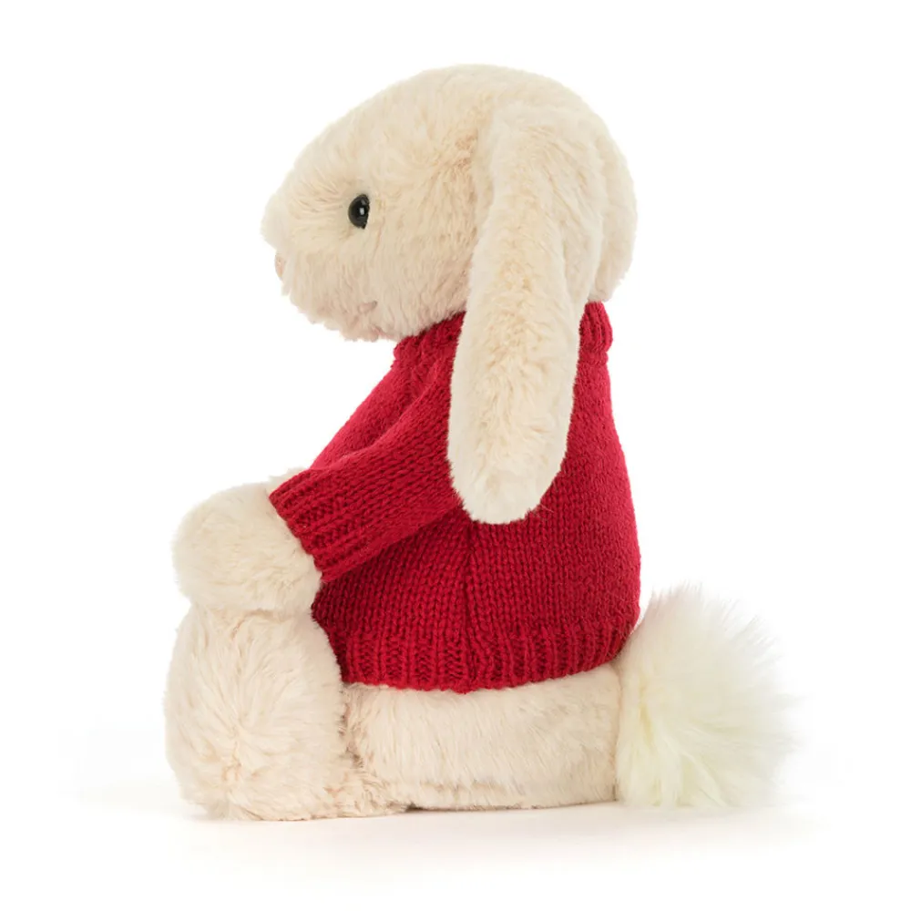 Online Bashful Luxe Bunny Willow with Personalised Red Jumper