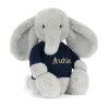 Outlet Bashful Luxe Elephant Thuddeus with Personalised Navy Jumper