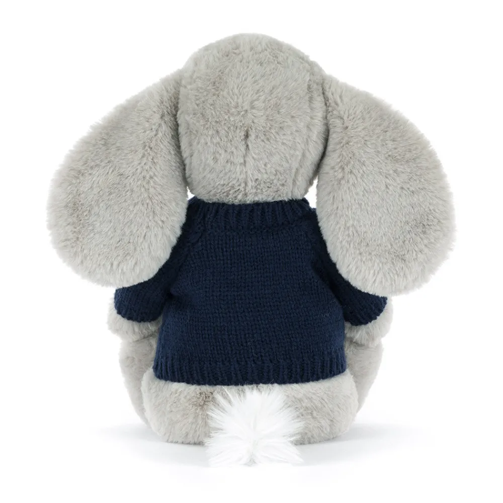 Outlet Bashful Luxe Elephant Thuddeus with Personalised Navy Jumper
