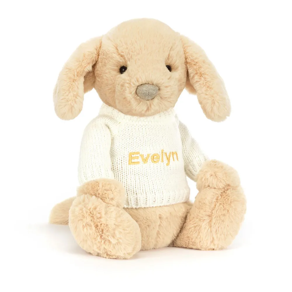 Clearance Bashful Luxe Puppy Orlando with Personalised Cream Jumper