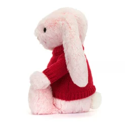 Hot Bashful Pink Bunny with Personalised Red Jumper