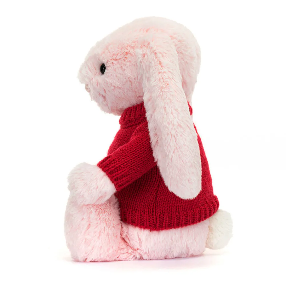 Hot Bashful Pink Bunny with Personalised Red Jumper