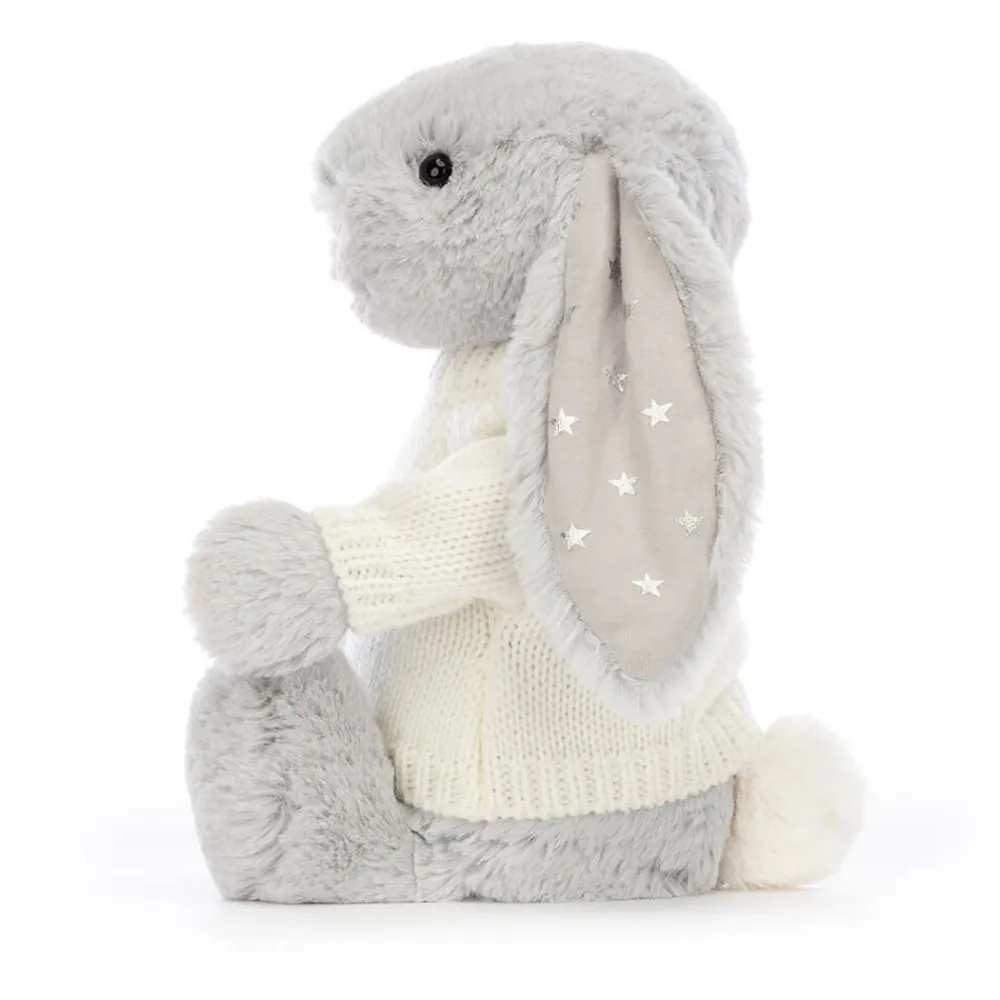 Discount Bashful Shimmer Bunny with Personalised Cream Jumper