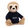Best Bashful Sloth with Personalised Navy Jumper