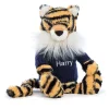Online Bashful Tiger with Personalised Navy Jumper
