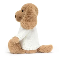 Outlet Bashful Toffee Puppy with Personalised Cream Jumper