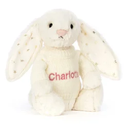 Online Bashful Twinkle Bunny with Personalised Cream Jumper
