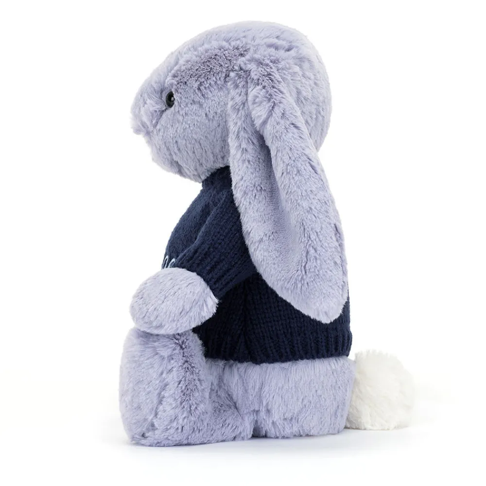 Clearance Bashful Viola Bunny with Personalised Navy Jumper