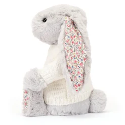 New Blossom Silver Bunny with Personalised Cream Jumper