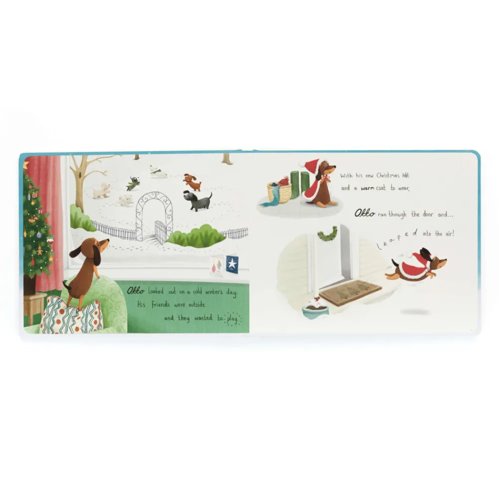 Hot Otto's Snowy Christmas Book and Winter Warmer Otto Sausage Dog