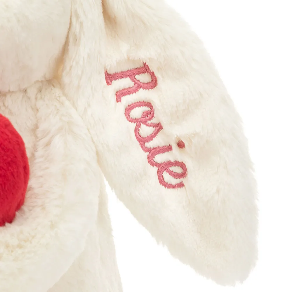 Clearance Personalised Bashful Red Love Heart Bunny Medium