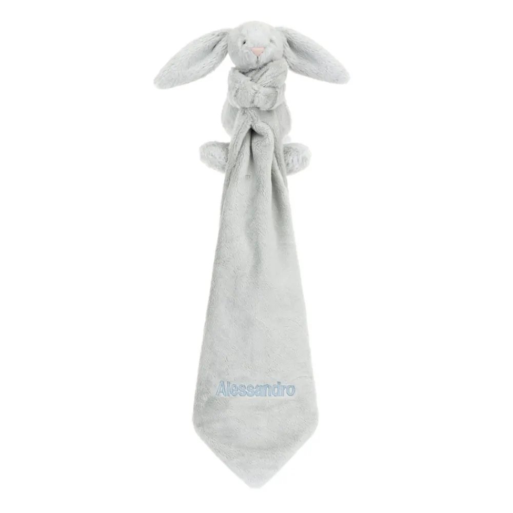 Online Personalised Bashful Silver Bunny Soother