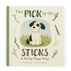 Clearance The Pick of the Sticks Book and Bashful Black & Cream Puppy Medium