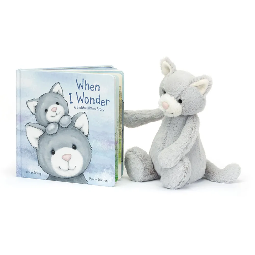 New When I Wonder Book and Bashful Grey Kitty Medium